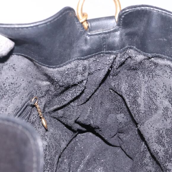 GUCCI Bamboo Hand Bag Suede Black Gold 001 1014 001 1014 - Picture 16 of 16
